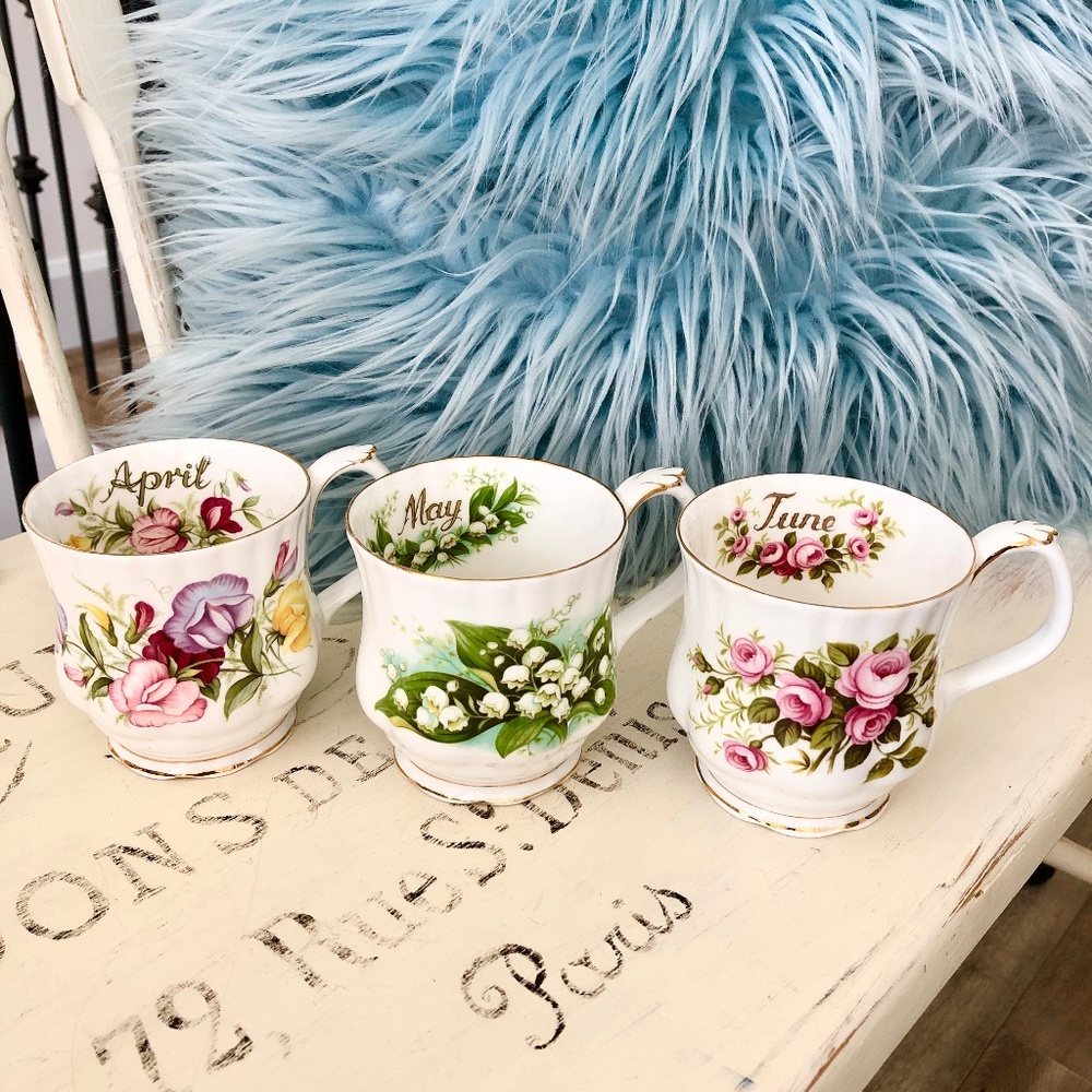 Royal Albert, Bone China, Flower Of The Month Series, China Teacup, Set Of 12 - Picture 4 of 15